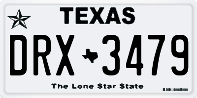 TX license plate DRX3479