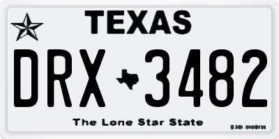 TX license plate DRX3482