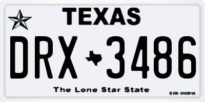 TX license plate DRX3486
