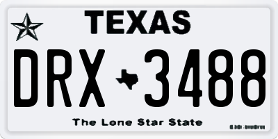 TX license plate DRX3488