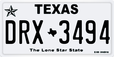 TX license plate DRX3494