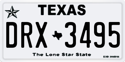 TX license plate DRX3495