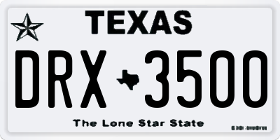 TX license plate DRX3500