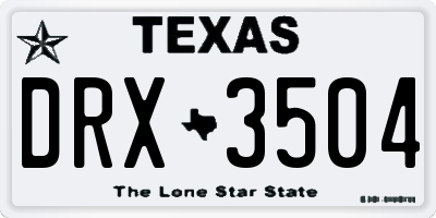 TX license plate DRX3504