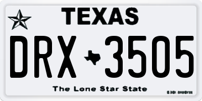 TX license plate DRX3505