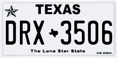 TX license plate DRX3506