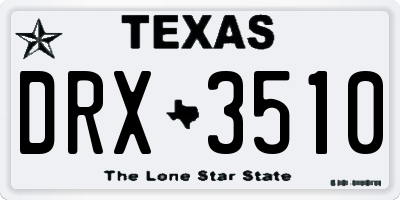 TX license plate DRX3510
