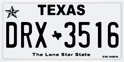 TX license plate DRX3516