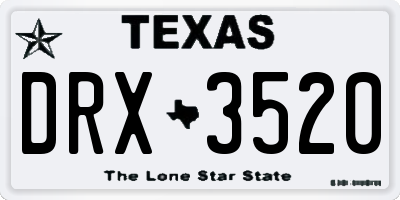 TX license plate DRX3520