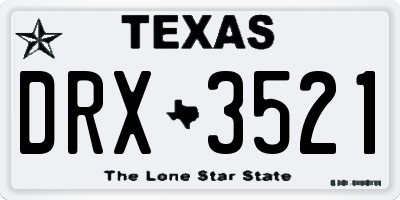 TX license plate DRX3521