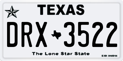 TX license plate DRX3522