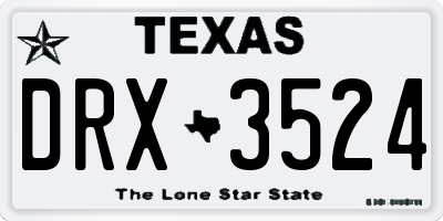 TX license plate DRX3524