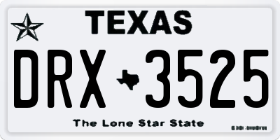 TX license plate DRX3525