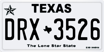 TX license plate DRX3526