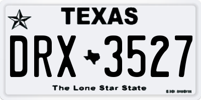 TX license plate DRX3527