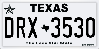 TX license plate DRX3530