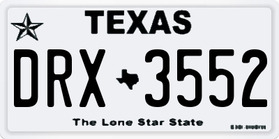 TX license plate DRX3552