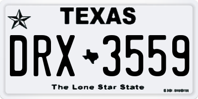 TX license plate DRX3559