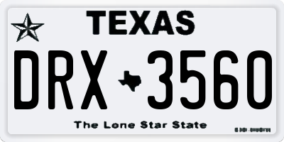 TX license plate DRX3560