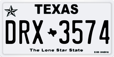TX license plate DRX3574