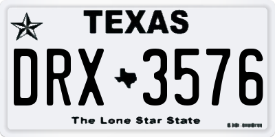 TX license plate DRX3576