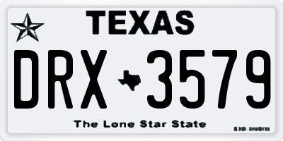TX license plate DRX3579