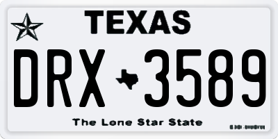 TX license plate DRX3589