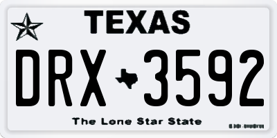TX license plate DRX3592