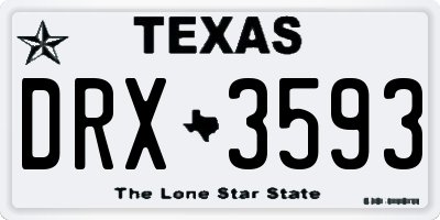 TX license plate DRX3593