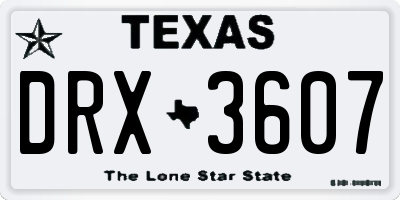 TX license plate DRX3607