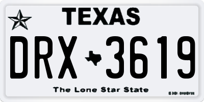 TX license plate DRX3619