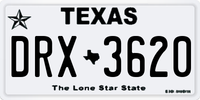 TX license plate DRX3620