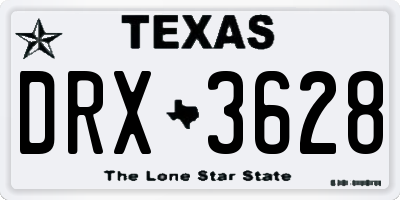 TX license plate DRX3628