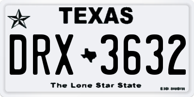 TX license plate DRX3632