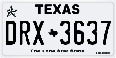 TX license plate DRX3637