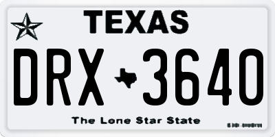TX license plate DRX3640