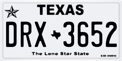 TX license plate DRX3652
