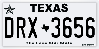TX license plate DRX3656