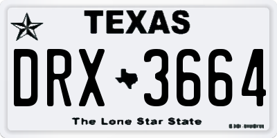 TX license plate DRX3664