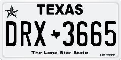 TX license plate DRX3665