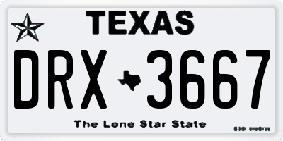 TX license plate DRX3667