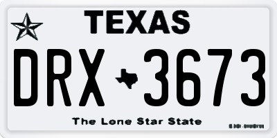 TX license plate DRX3673