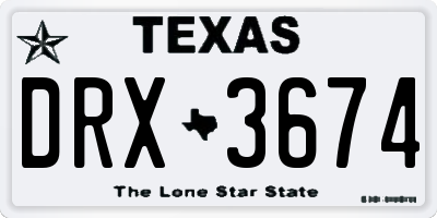 TX license plate DRX3674