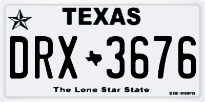 TX license plate DRX3676