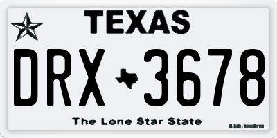 TX license plate DRX3678