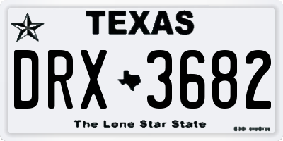 TX license plate DRX3682