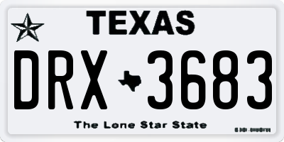 TX license plate DRX3683