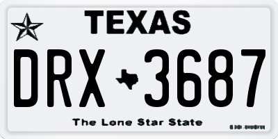 TX license plate DRX3687