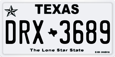 TX license plate DRX3689