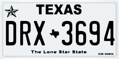 TX license plate DRX3694